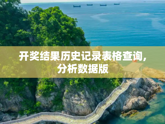 开奖结果历史记录表格查询,分析数据版