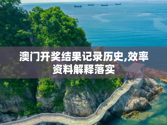 澳门开奖结果记录历史,效率资料解释落实