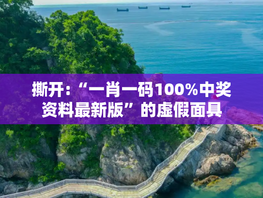 撕开:“一肖一码100%中奖资料最新版”的虚假面具