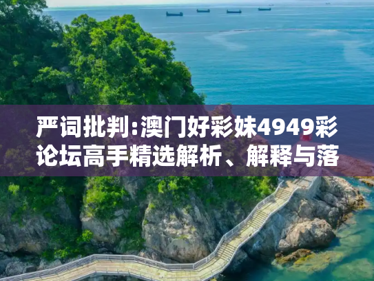 严词批判:澳门好彩妹4949彩论坛高手精选解析、解释与落实