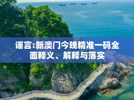 谣言:新澳门今晚精准一码全面释义、解释与落实