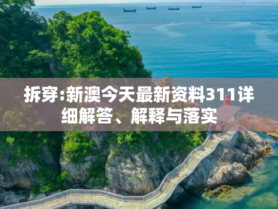 拆穿:新澳今天最新资料311详细解答、解释与落实