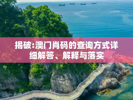 揭破:澳门肖码的查询方式详细解答、解释与落实