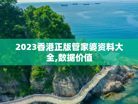 2023香港正版管家婆资料大全,数据价值